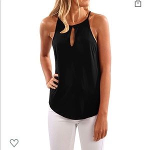 Women’s black keyhole tank